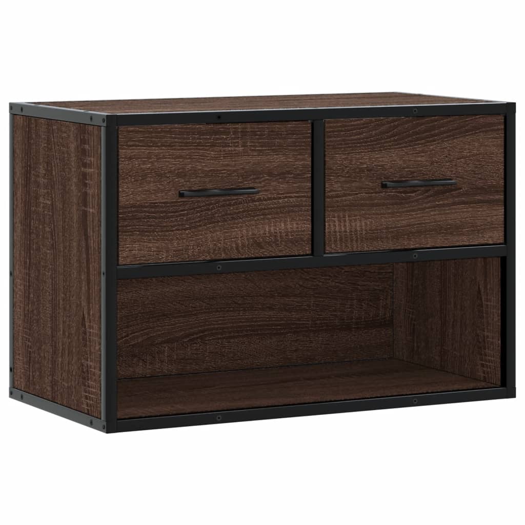 tv-bord 60x31x39,5 cm konstrueret træ og metal brunt eg