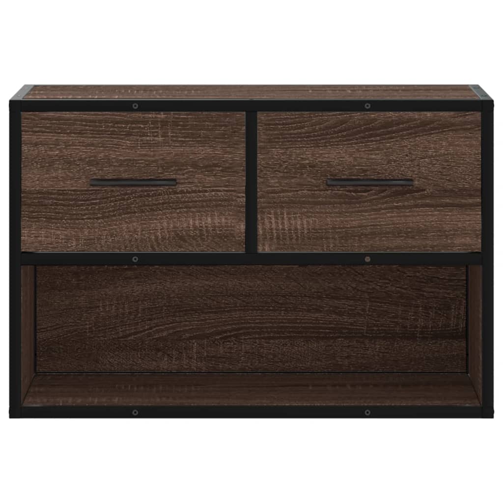 tv-bord 60x31x39,5 cm konstrueret træ og metal brunt eg