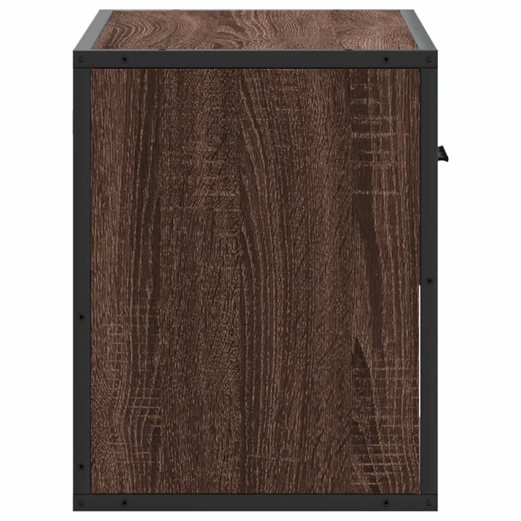 tv-bord 60x31x39,5 cm konstrueret træ og metal brunt eg