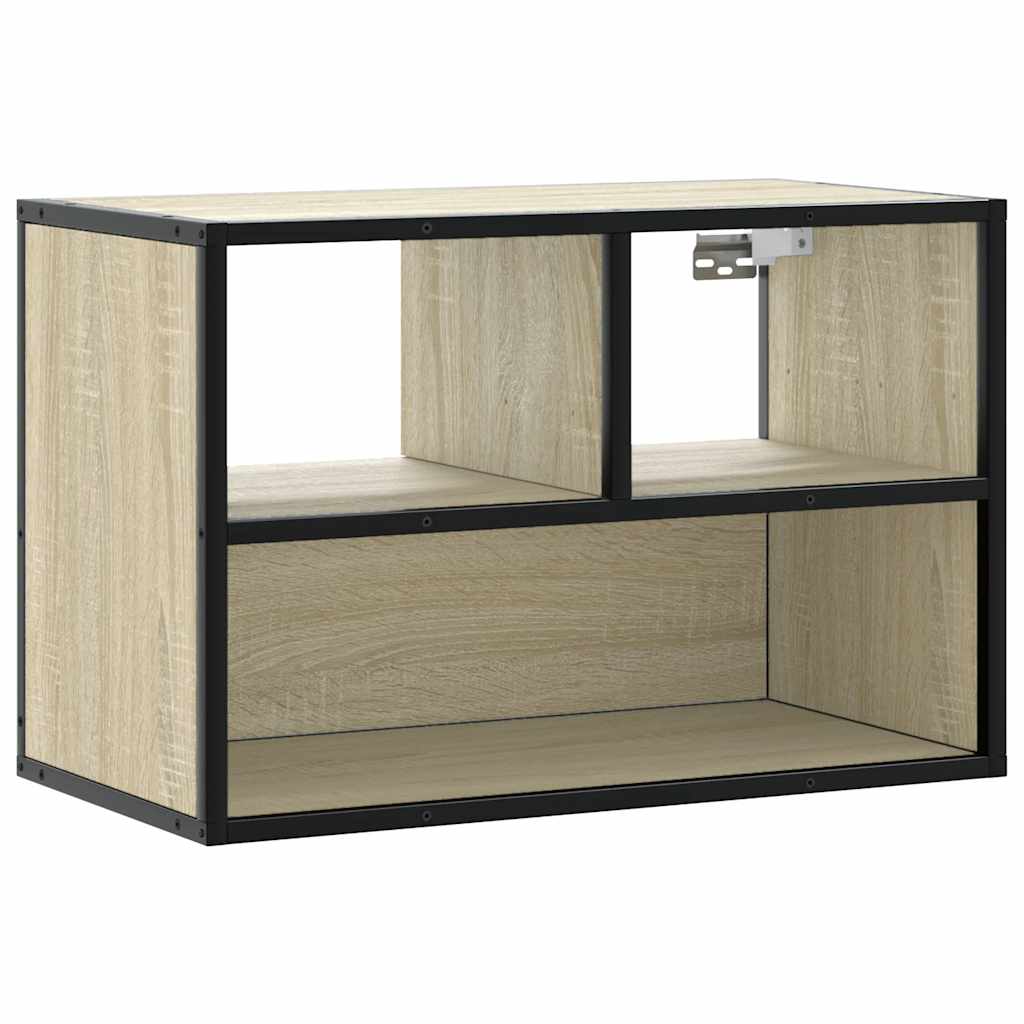 tv-bord 60x31x39,5 cm konstrueret træ og metal sonoma-eg