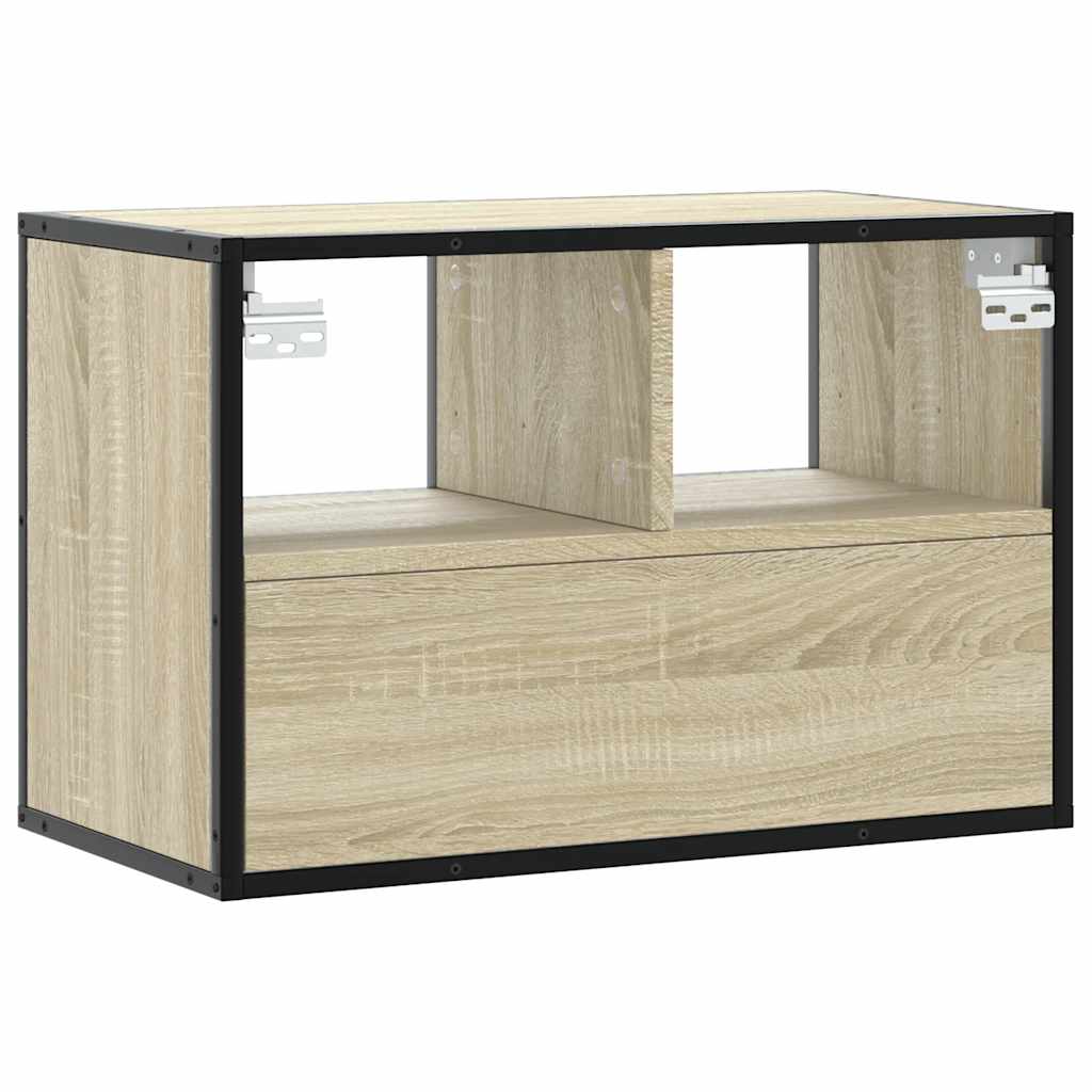 tv-bord 60x31x39,5 cm konstrueret træ og metal sonoma-eg