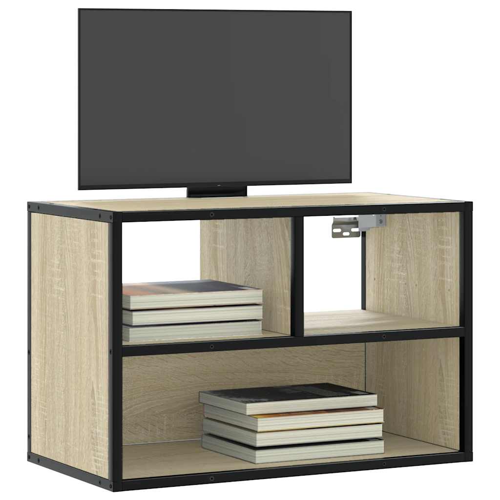 tv-bord 60x31x39,5 cm konstrueret træ og metal sonoma-eg