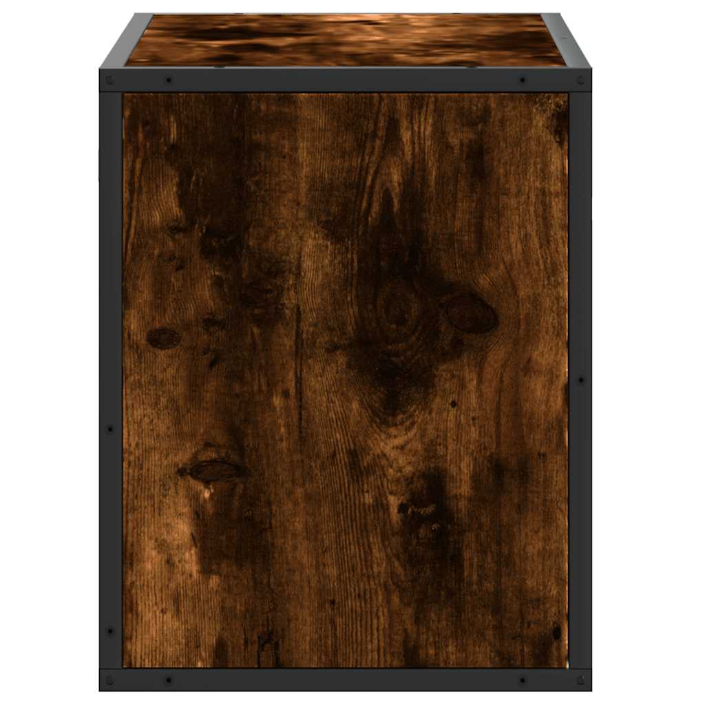 tv-bord 60x31x39,5 cm konstrueret træ og metal røget egetræ