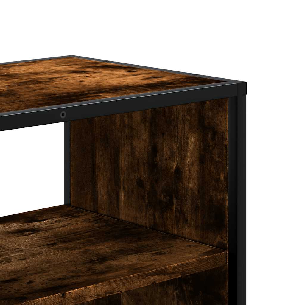 tv-bord 60x31x39,5 cm konstrueret træ og metal røget egetræ