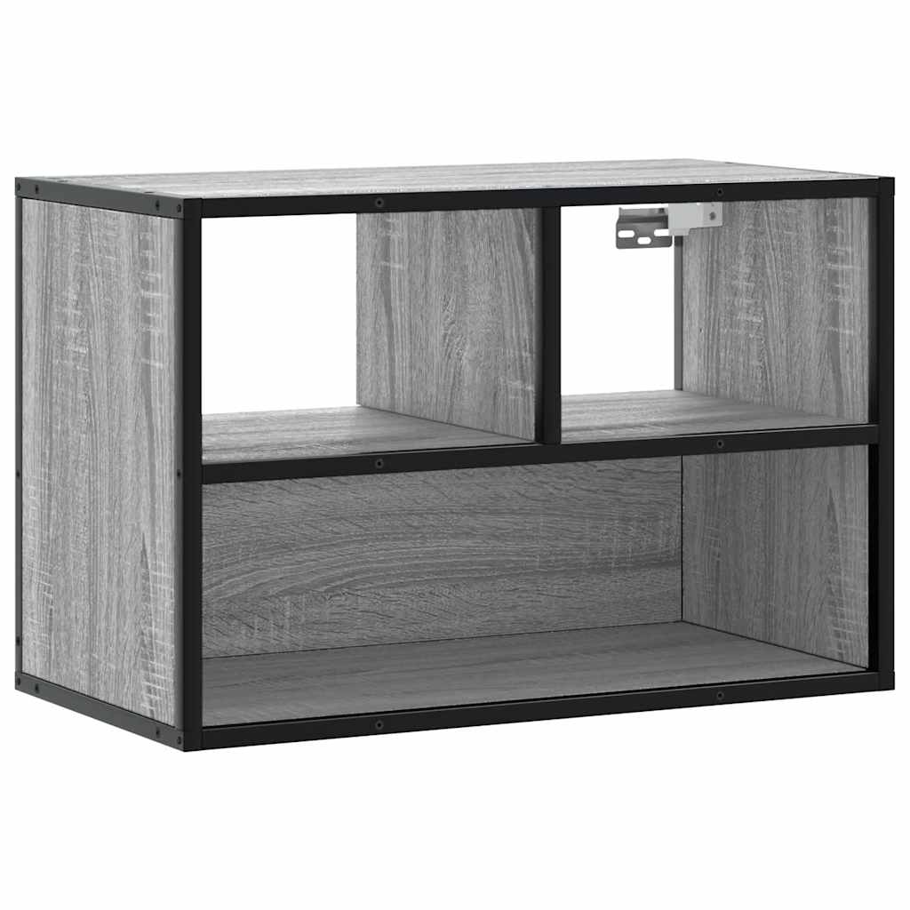 tv-bord 60x31x39,5 cm konstrueret træ og metal grå sonoma-eg