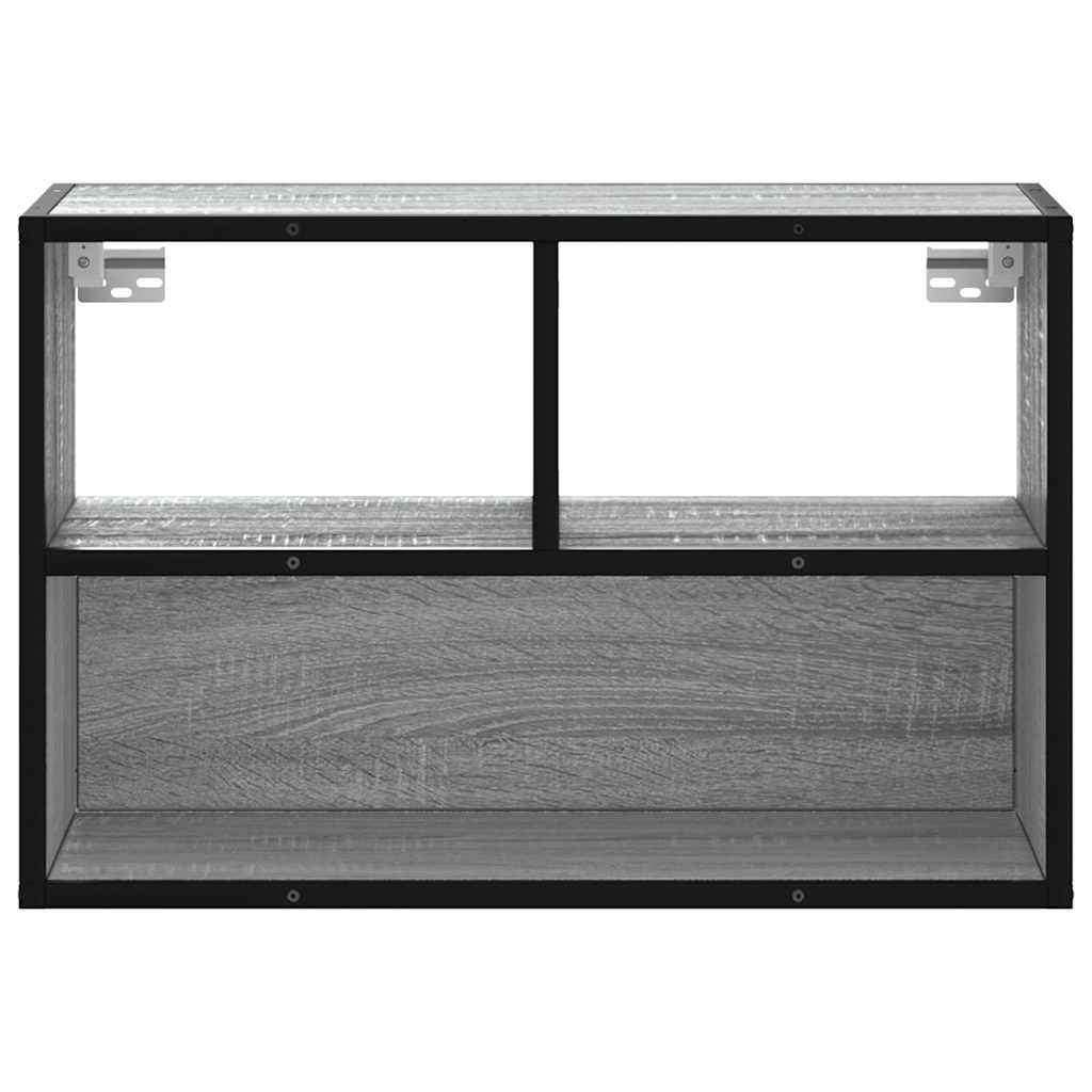 tv-bord 60x31x39,5 cm konstrueret træ og metal grå sonoma-eg