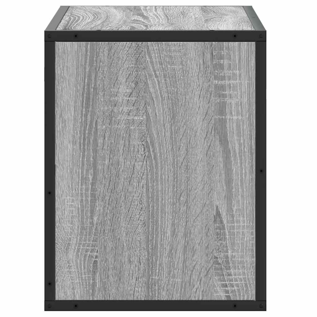tv-bord 60x31x39,5 cm konstrueret træ og metal grå sonoma-eg
