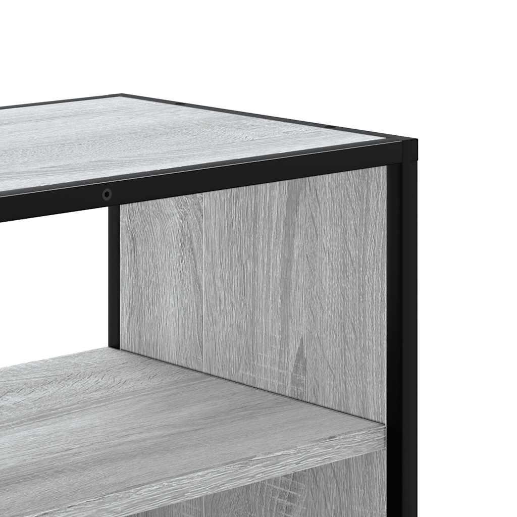 tv-bord 60x31x39,5 cm konstrueret træ og metal grå sonoma-eg