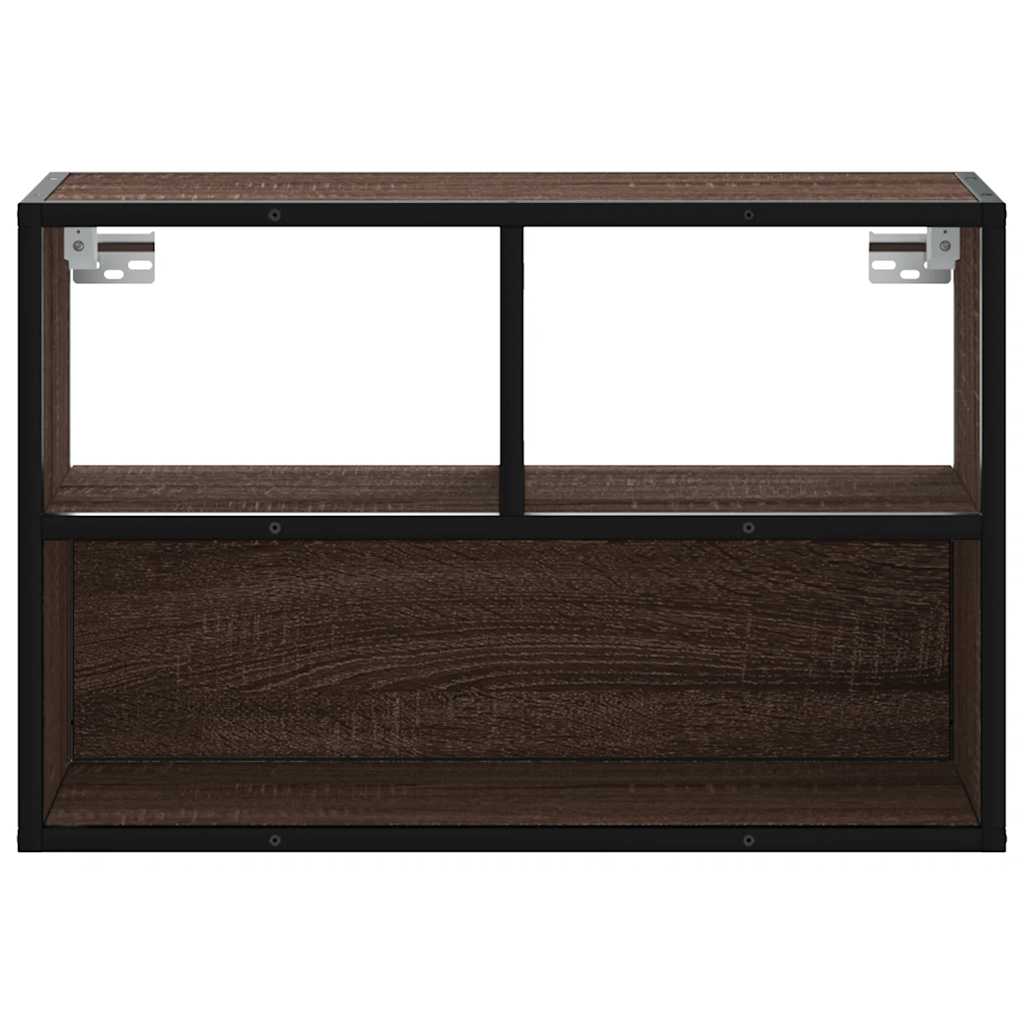 tv-bord 60x31x39,5 cm konstrueret træ og metal brunt eg