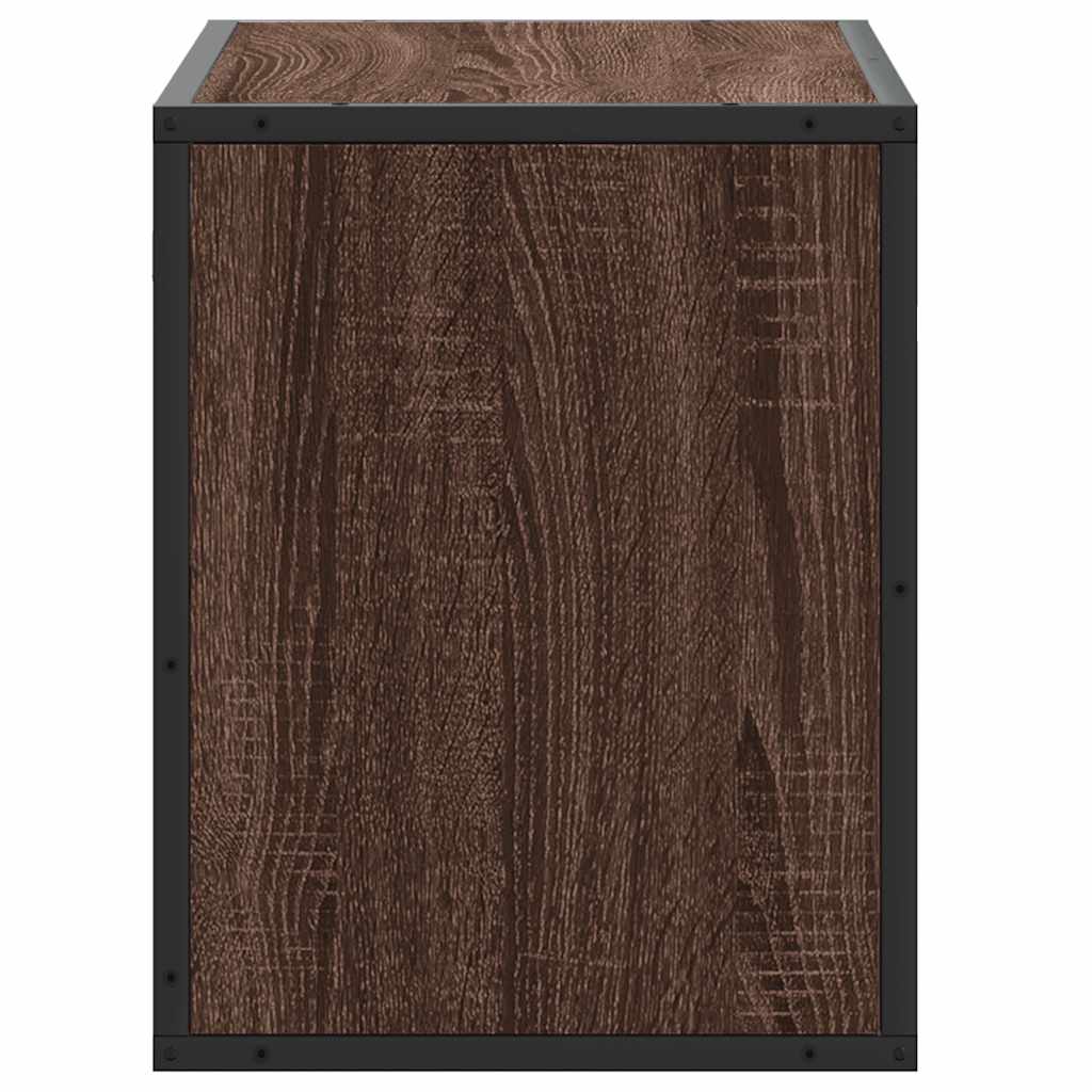 tv-bord 60x31x39,5 cm konstrueret træ og metal brunt eg