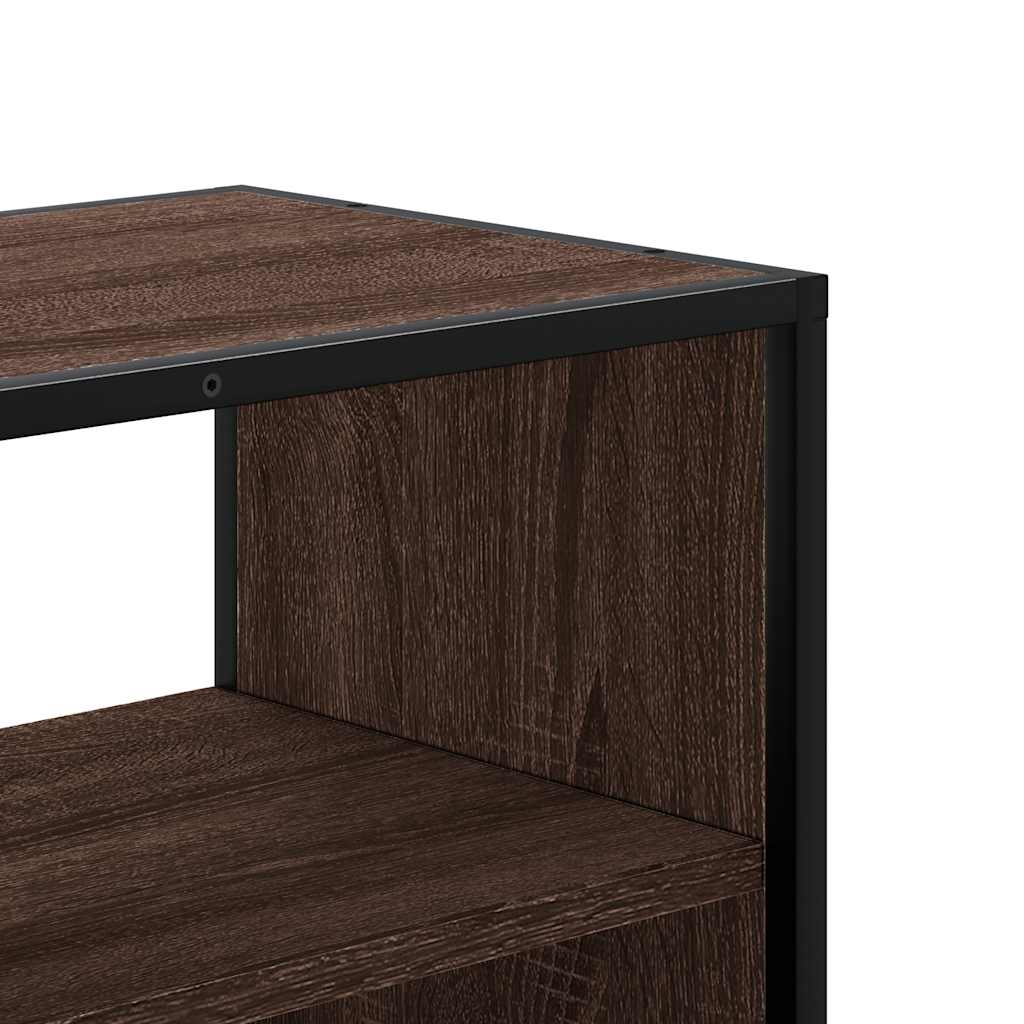 tv-bord 60x31x39,5 cm konstrueret træ og metal brunt eg