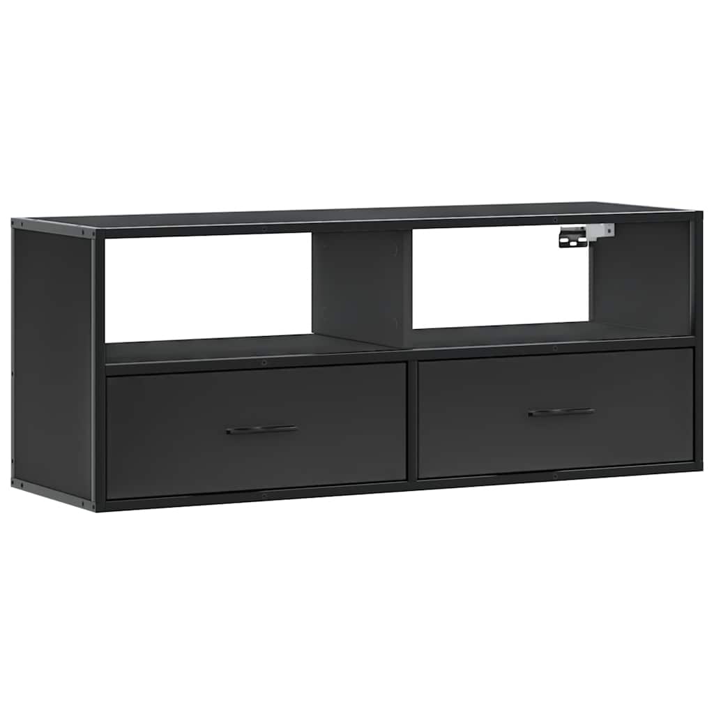 tv-bord 100x31x39,5 cm konstrueret træ og metal sort