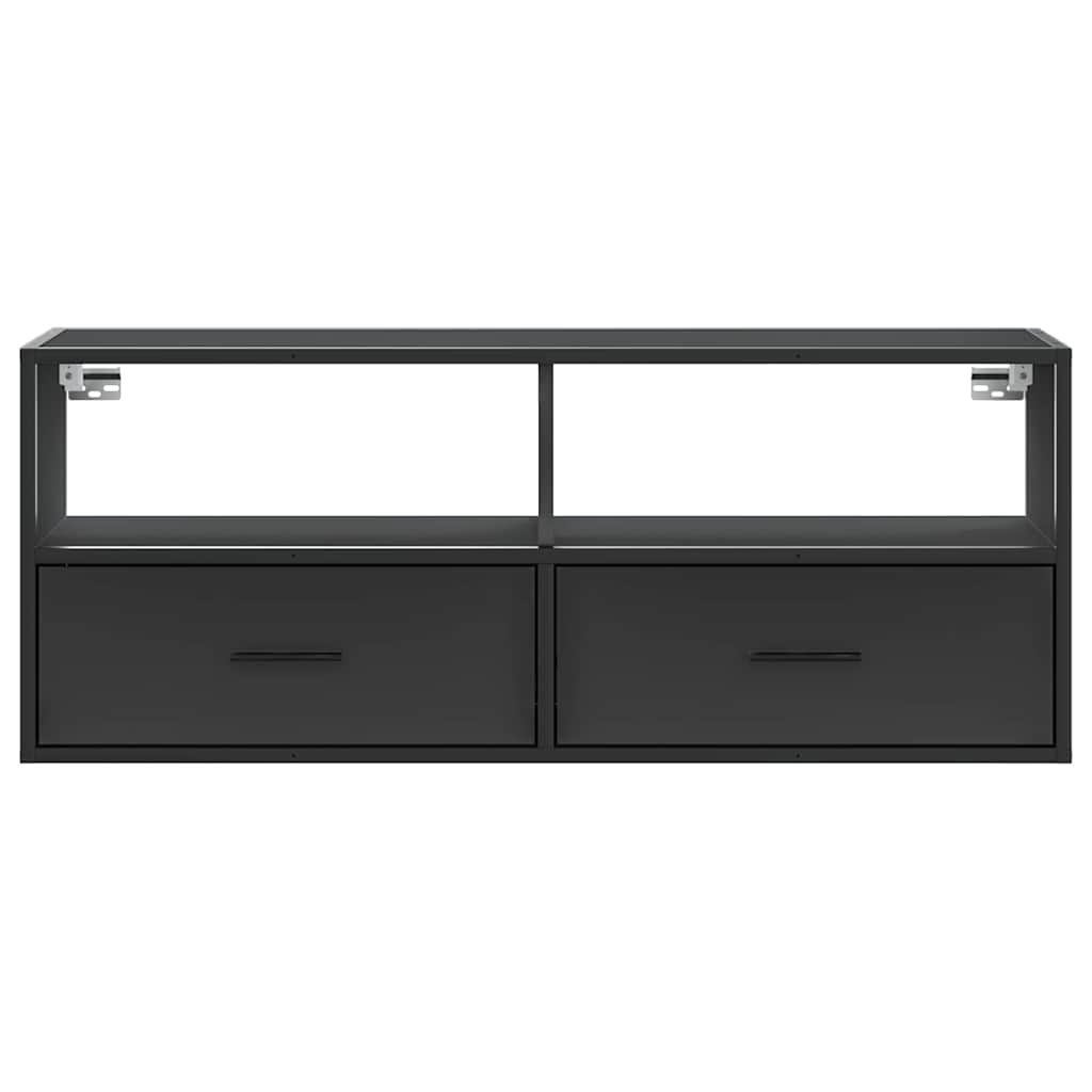 tv-bord 100x31x39,5 cm konstrueret træ og metal sort