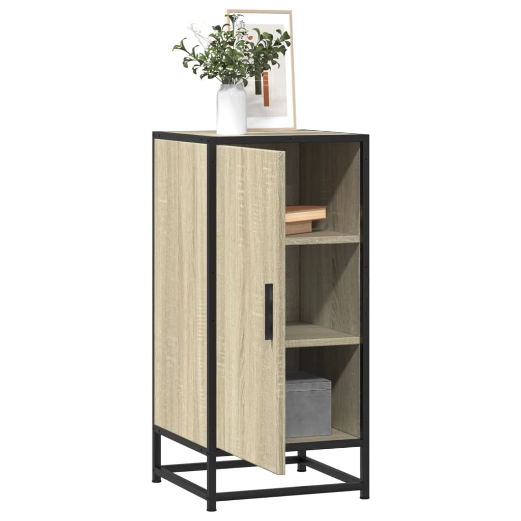 skab 35,5x35x76 cm konstrueret træ og metal sonoma-eg