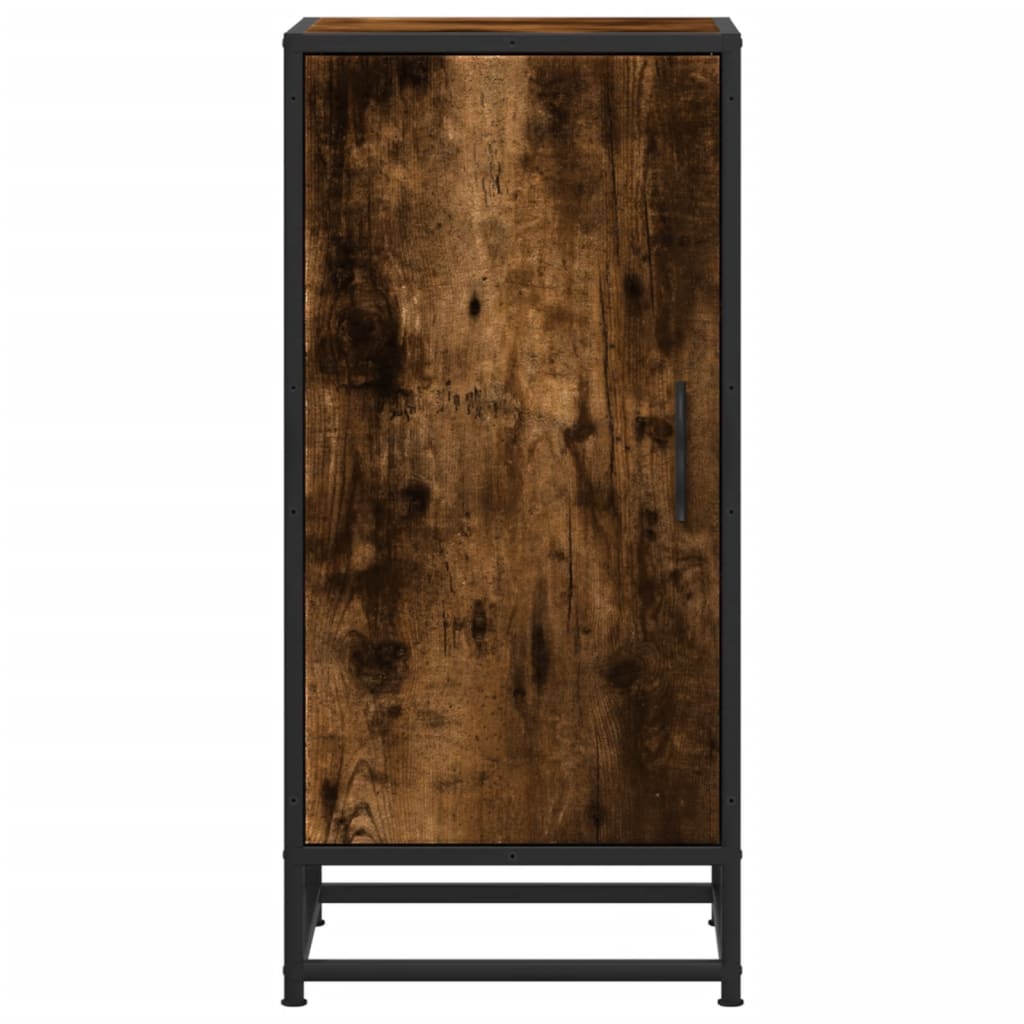 skab 35,5x35x76 cm konstrueret træ og metal røget egetræsfarve