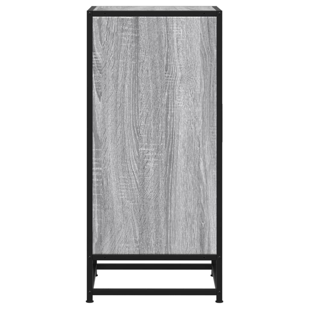 skab 35,5x35x76 cm konstrueret træ og metal grå sonoma-eg