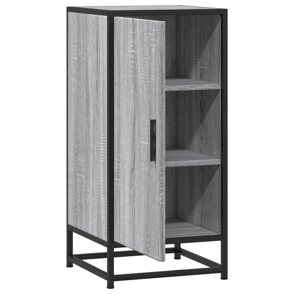 skab 35,5x35x76 cm konstrueret træ og metal grå sonoma-eg