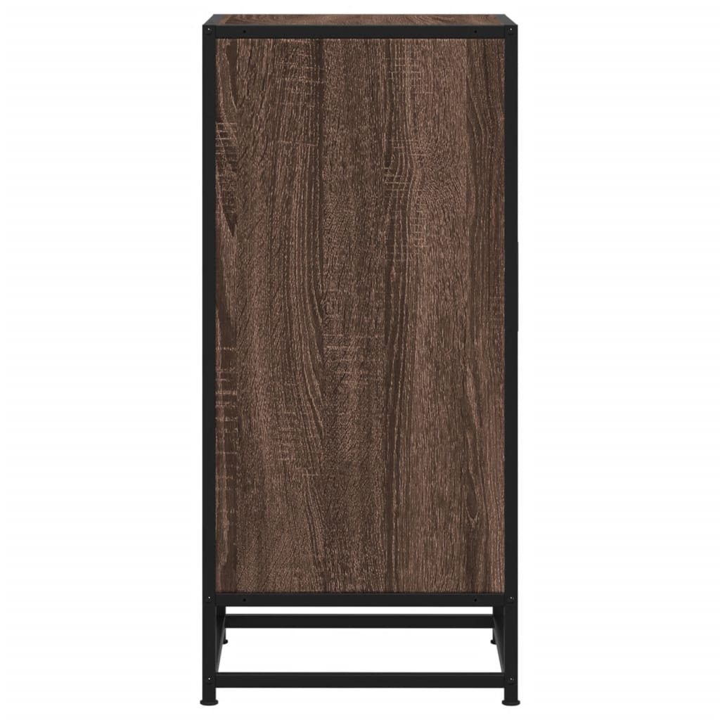 skab 35,5x35x76 cm konstrueret træ og metal brun egetræsfarve