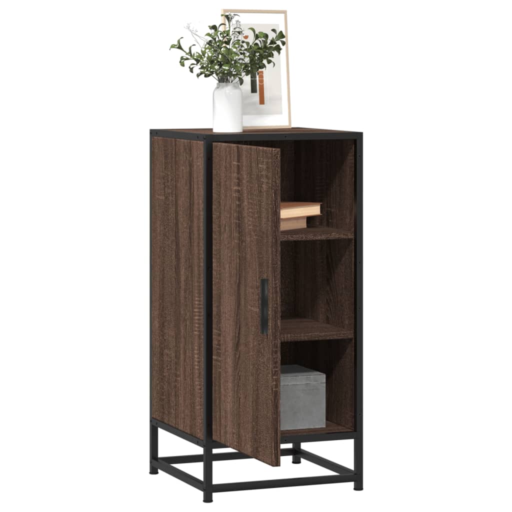 skab 35,5x35x76 cm konstrueret træ og metal brun egetræsfarve