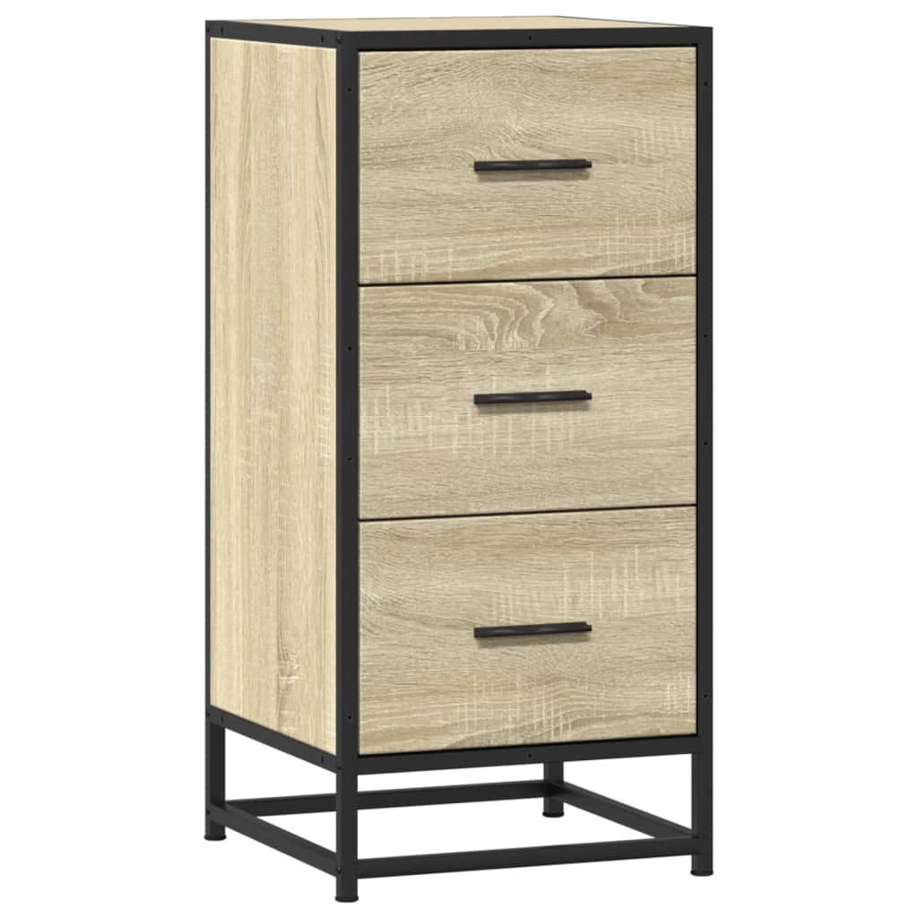 skab 35,5x35x76 cm konstrueret træ og metal sonoma-eg