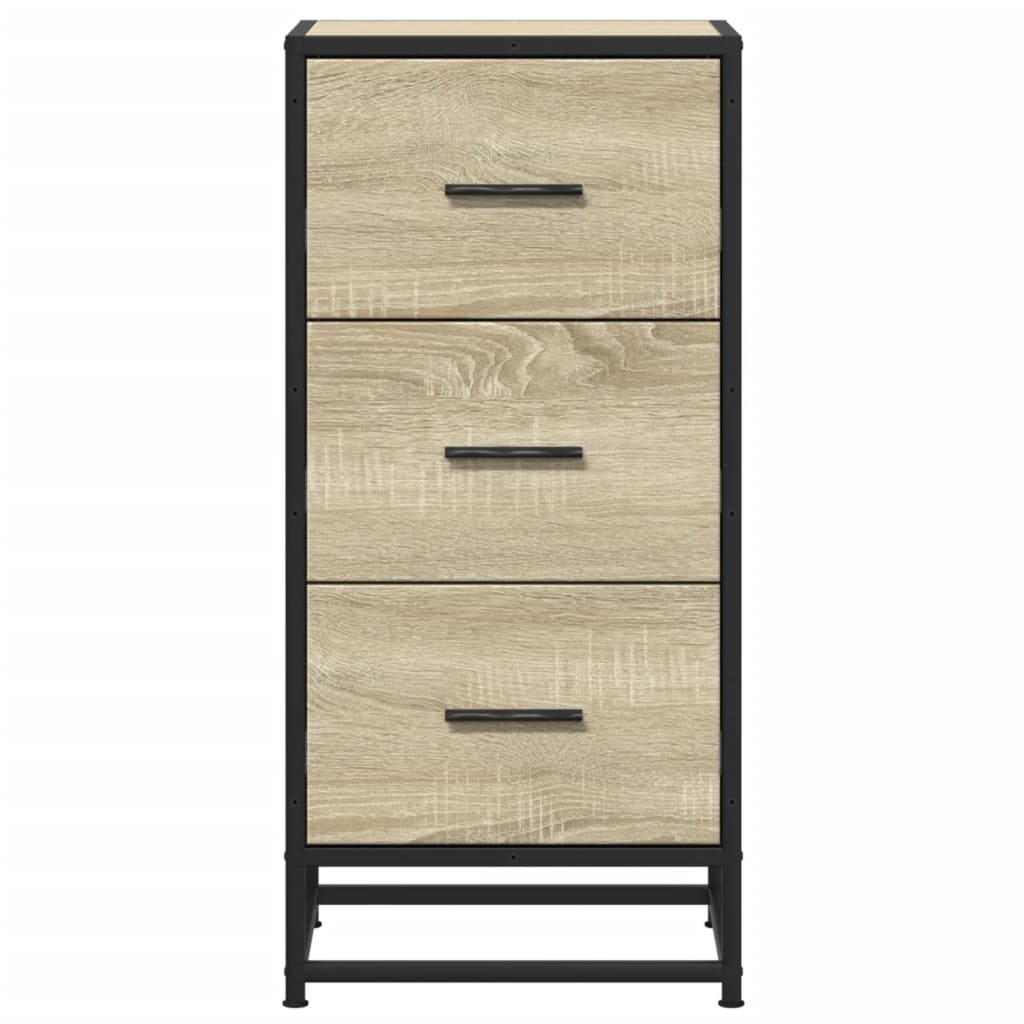 skab 35,5x35x76 cm konstrueret træ og metal sonoma-eg