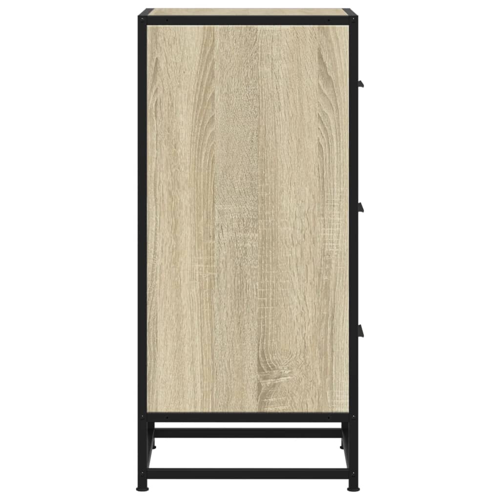 skab 35,5x35x76 cm konstrueret træ og metal sonoma-eg