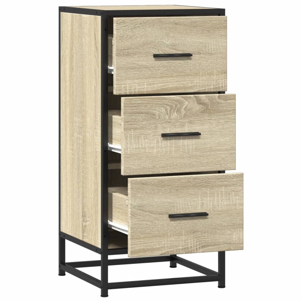 skab 35,5x35x76 cm konstrueret træ og metal sonoma-eg