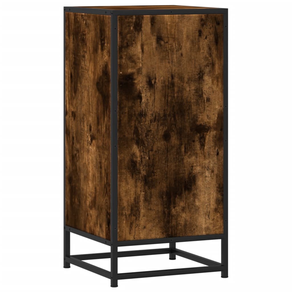 skab 35,5x35x76 cm konstrueret træ og metal røget egetræsfarve