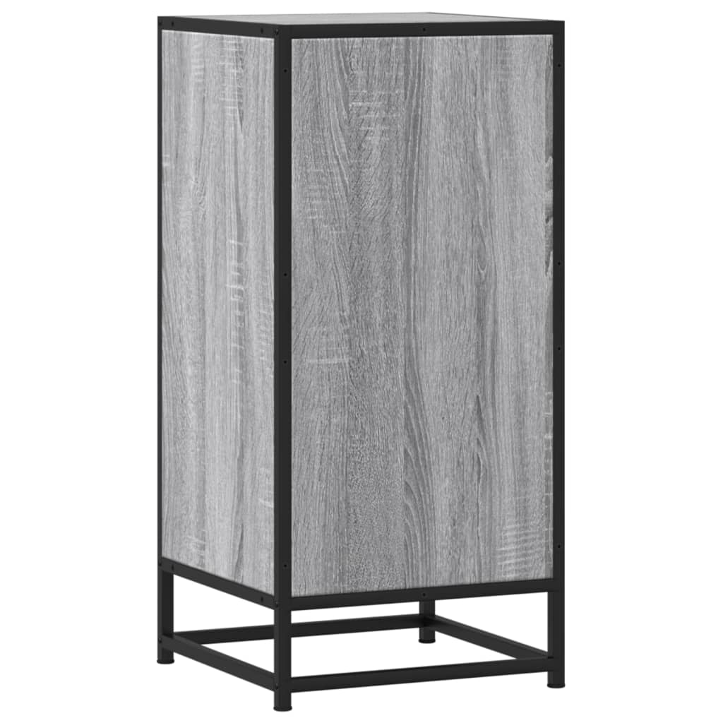 skab 35,5x35x76 cm konstrueret træ og metal grå sonoma-eg