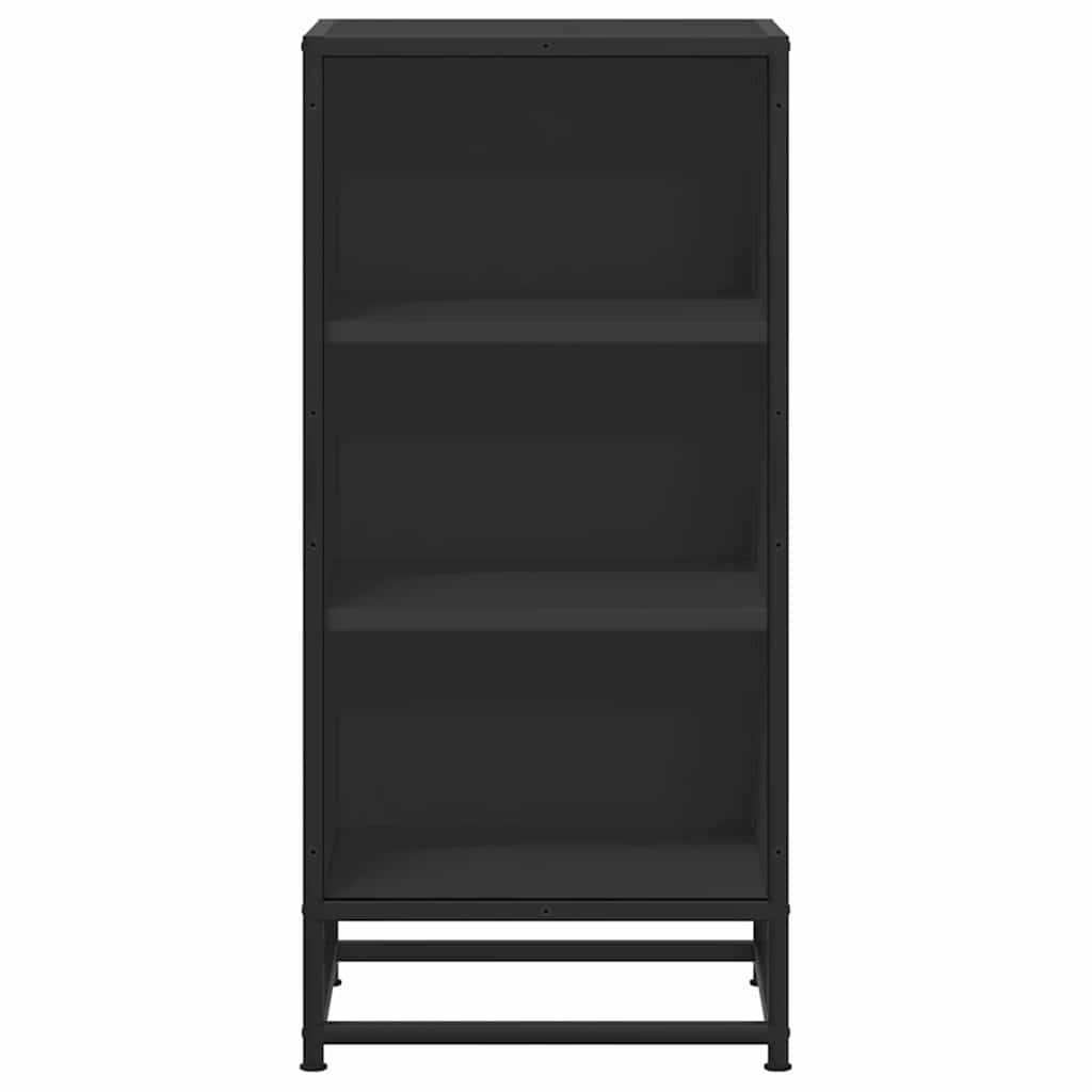 skuffeskab 35,5x35x76 cm konstrueret træ og metal sort