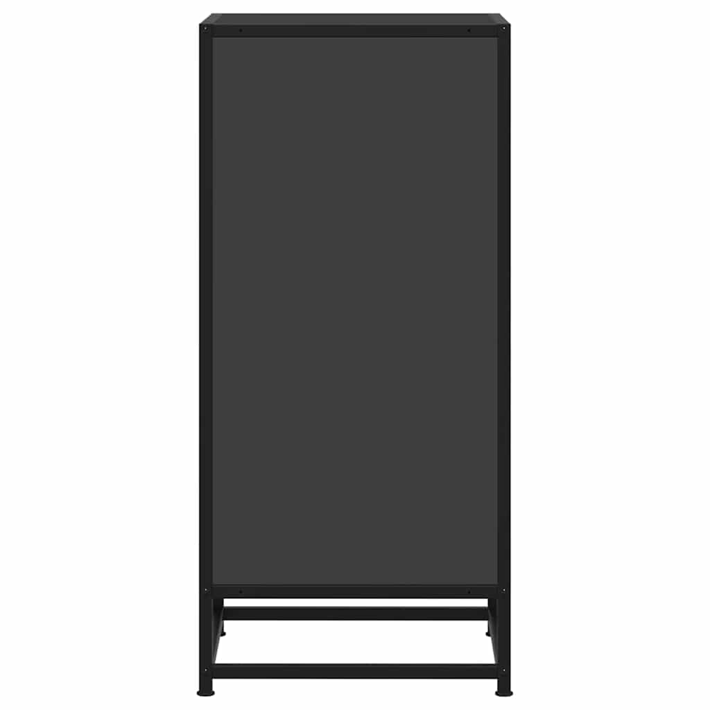 skuffeskab 35,5x35x76 cm konstrueret træ og metal sort