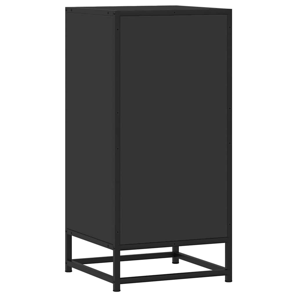 skuffeskab 35,5x35x76 cm konstrueret træ og metal sort