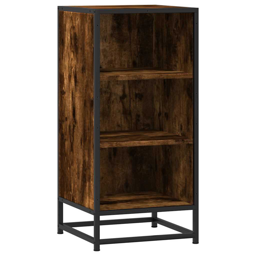 skab 35,5x35x76 cm konstrueret træ og metal røget egetræsfarve