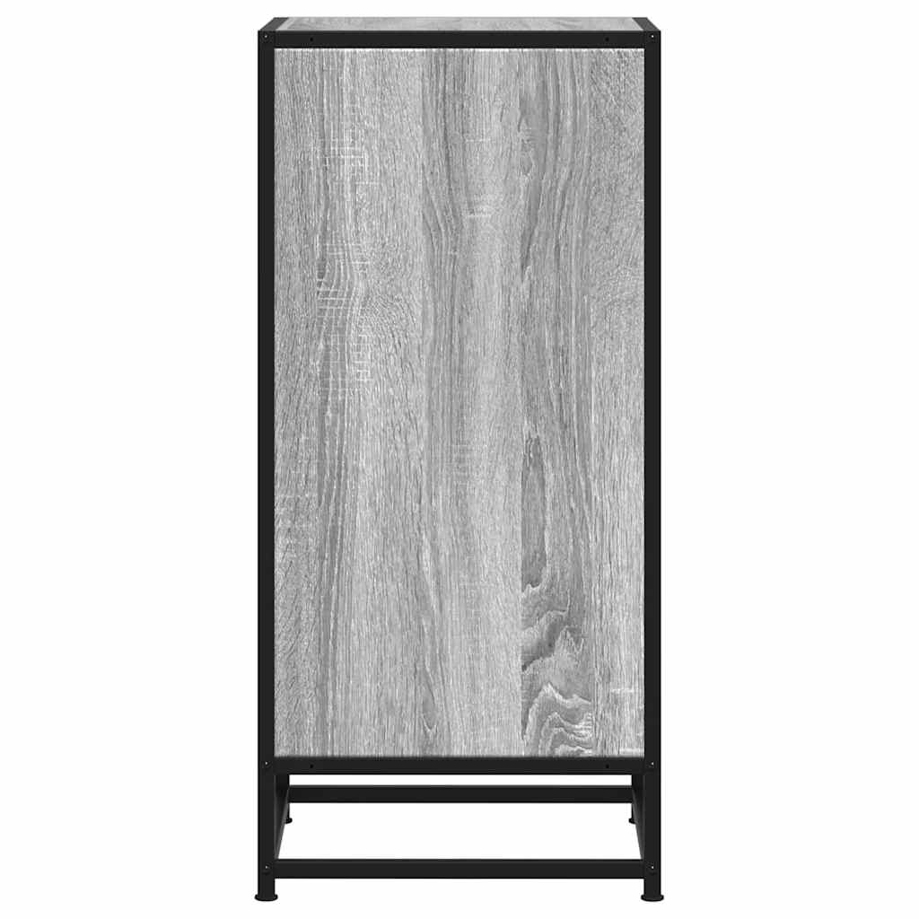 skab 35,5x35x76 cm konstrueret træ og metal grå sonoma-eg