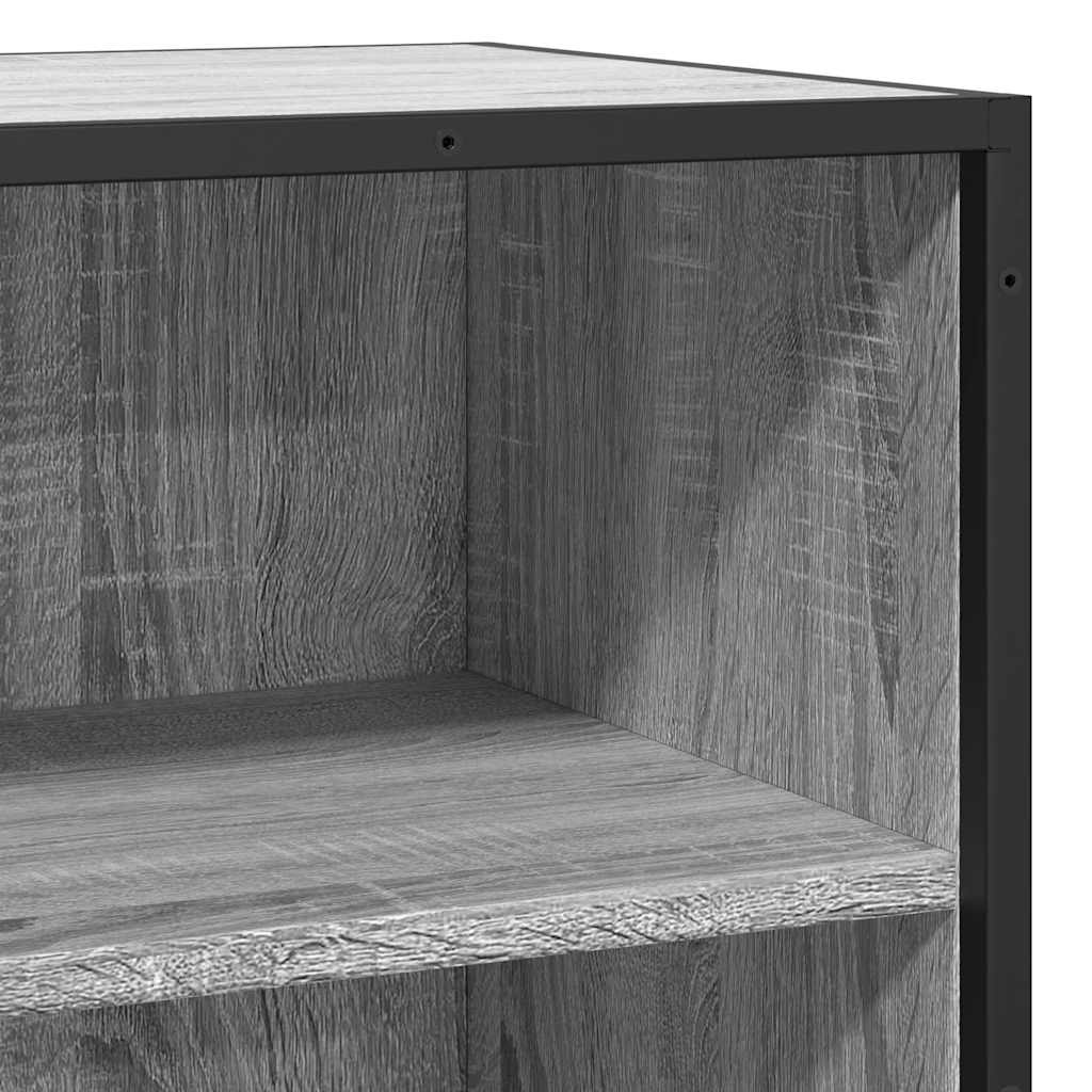 skab 35,5x35x76 cm konstrueret træ og metal grå sonoma-eg