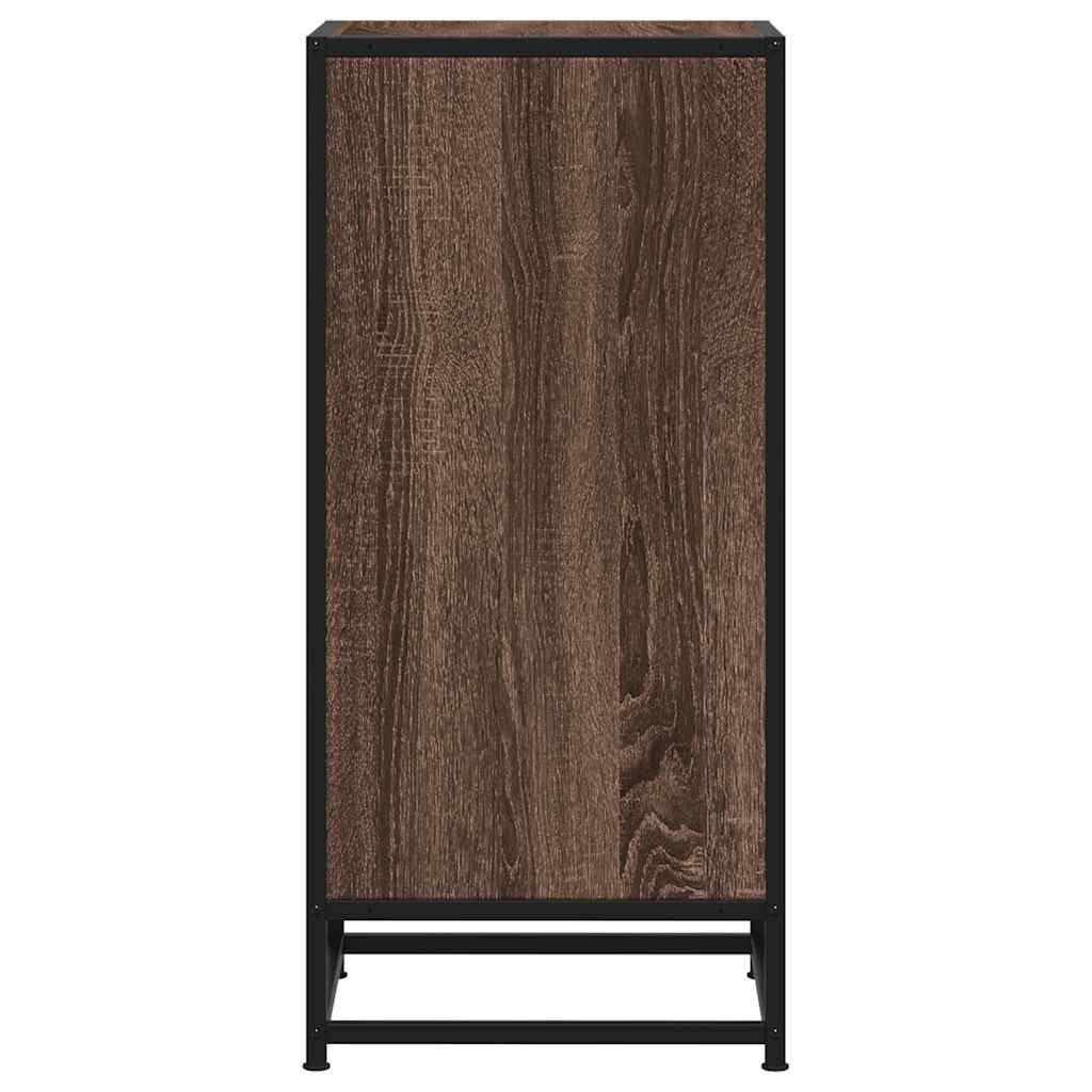 skab 35,5x35x76 cm konstrueret træ og metal brun egetræsfarve