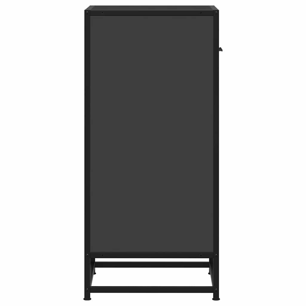 skuffeskab 35,5x35x76 cm konstrueret træ og metal sort