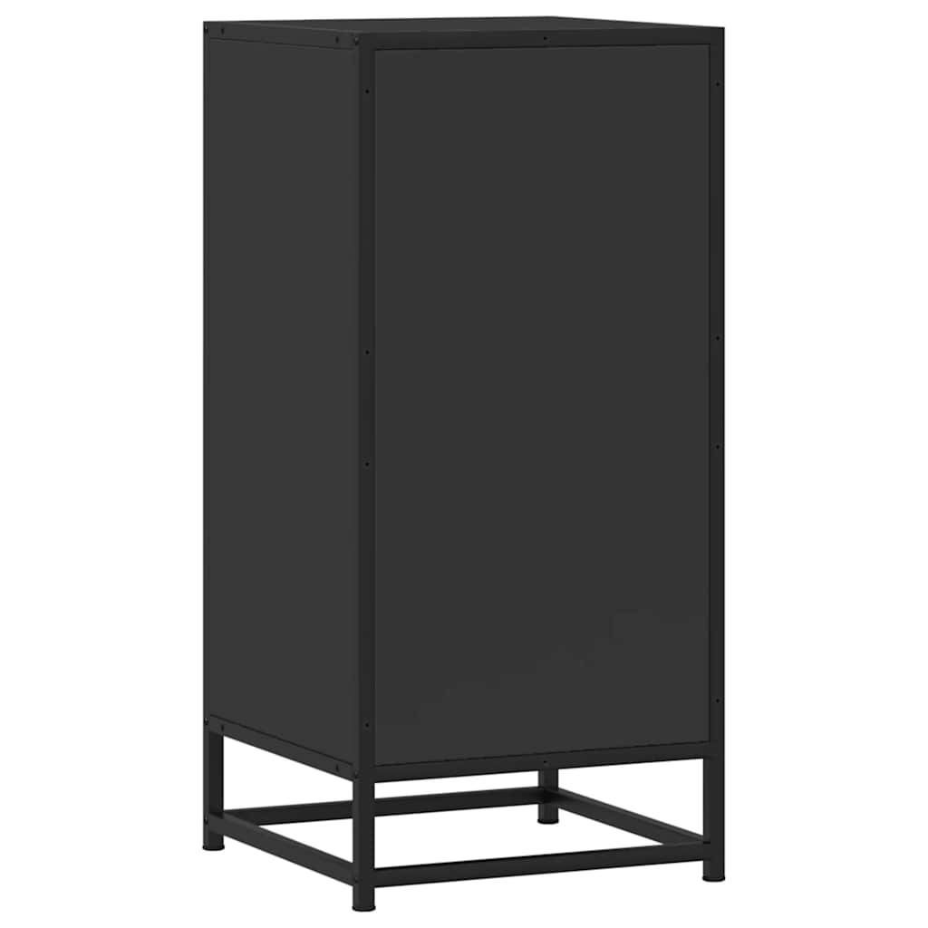 skuffeskab 35,5x35x76 cm konstrueret træ og metal sort
