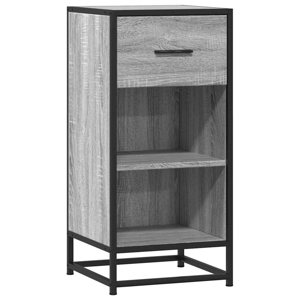 skab 35,5x35x76 cm konstrueret træ og metal grå sonoma-eg
