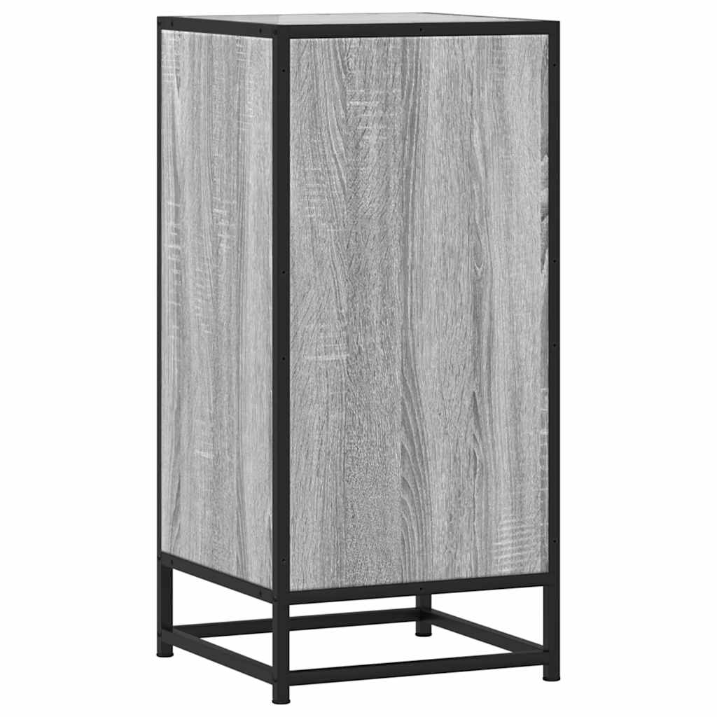 skab 35,5x35x76 cm konstrueret træ og metal grå sonoma-eg