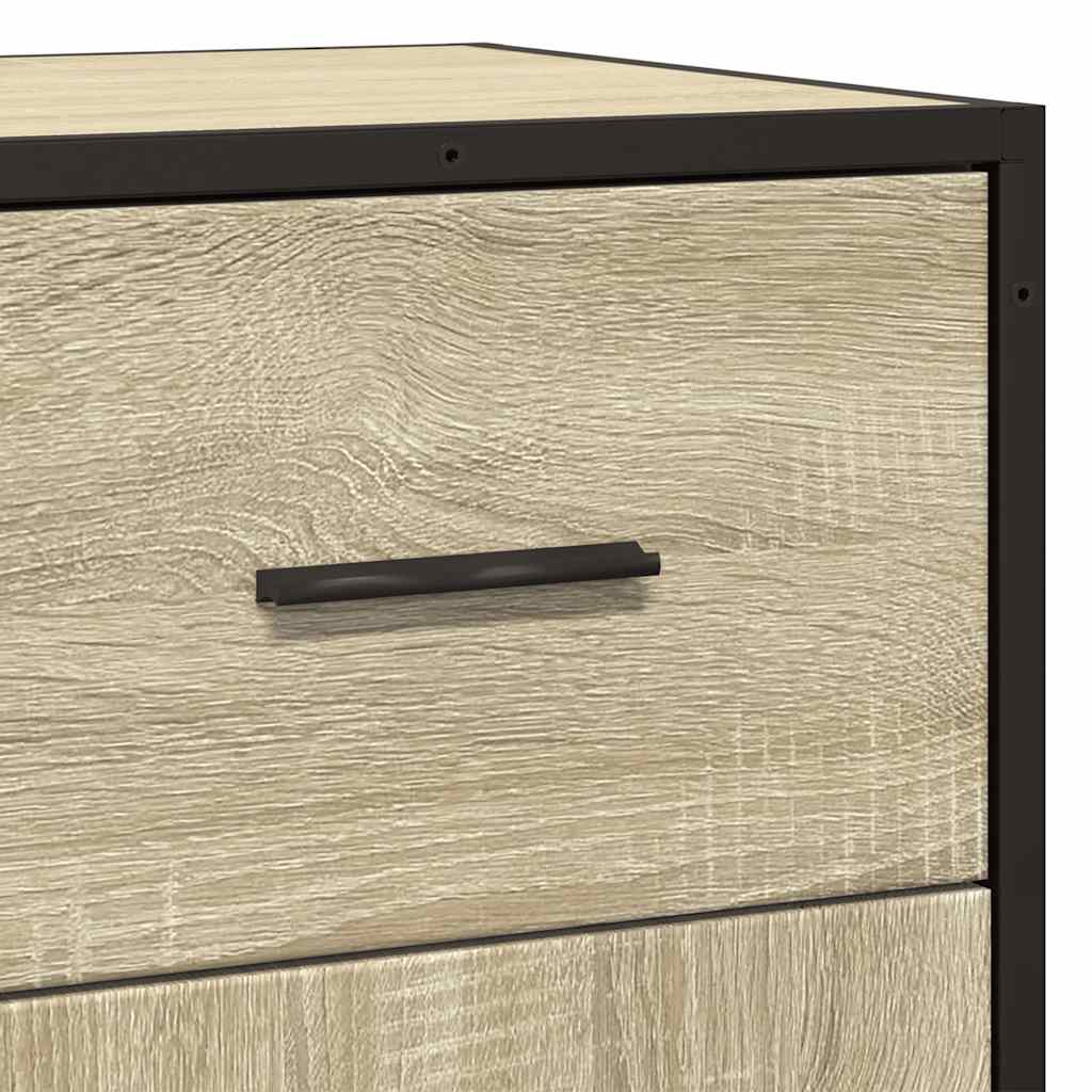 skab 35,5x35x76 cm konstrueret træ og metal sonoma-eg