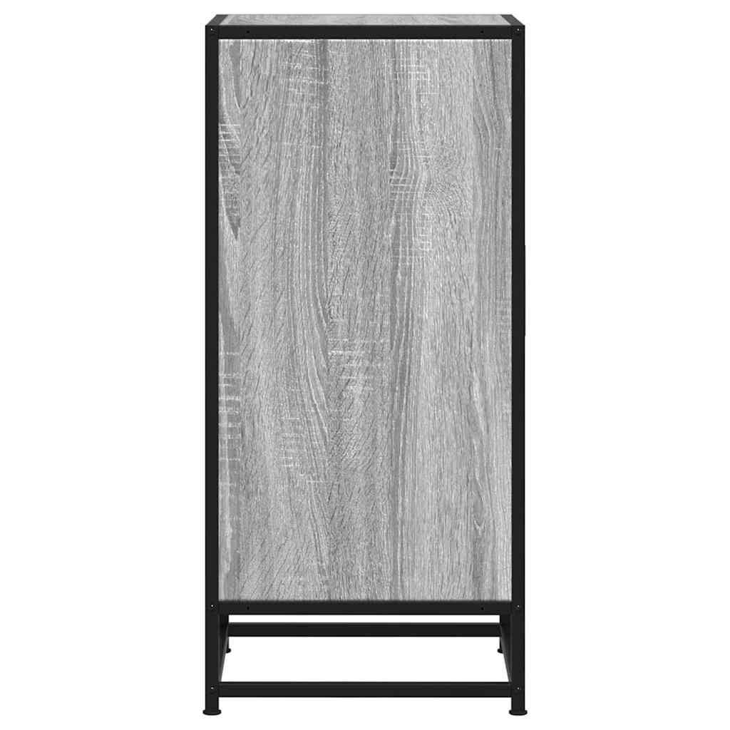 skab 35,5x35x76 cm konstrueret træ og metal grå sonoma-eg
