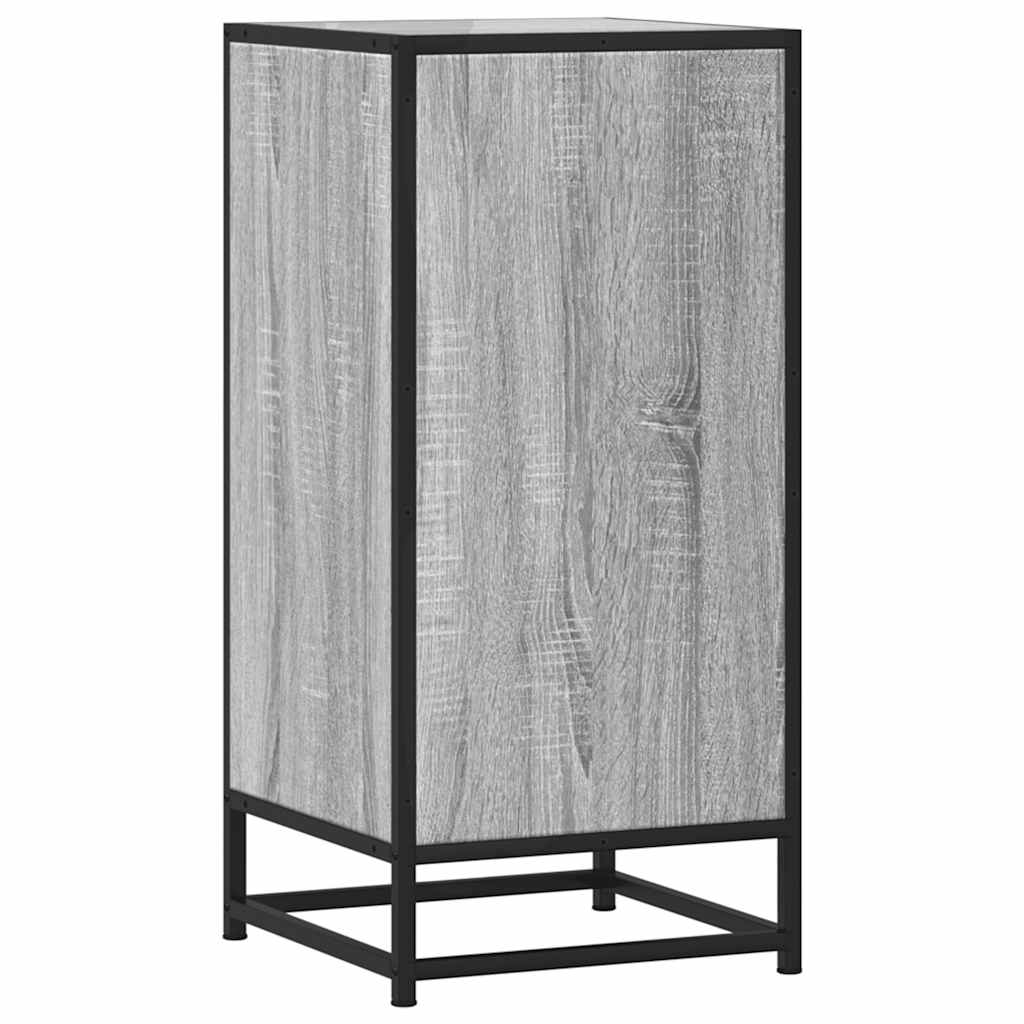 skab 35,5x35x76 cm konstrueret træ og metal grå sonoma-eg