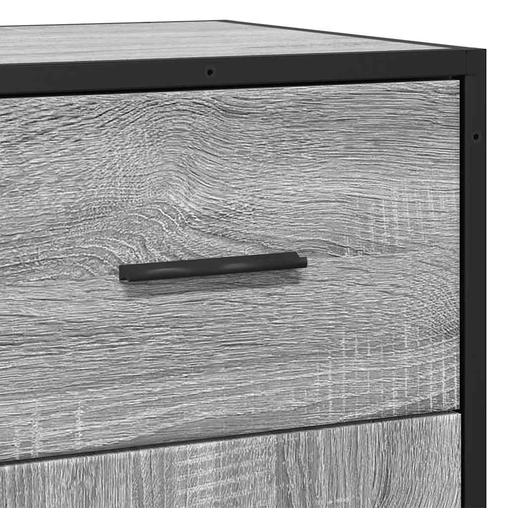 skab 35,5x35x76 cm konstrueret træ og metal grå sonoma-eg