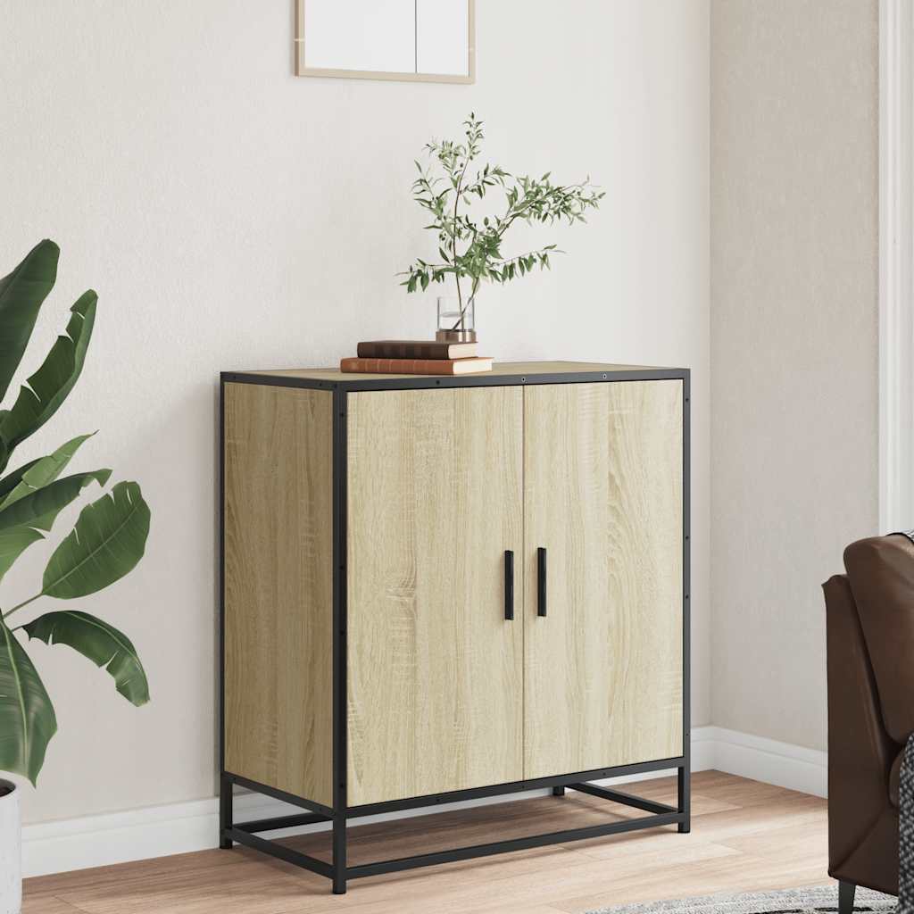 skab 68x35x76 cm konstrueret træ og metal sonoma-eg