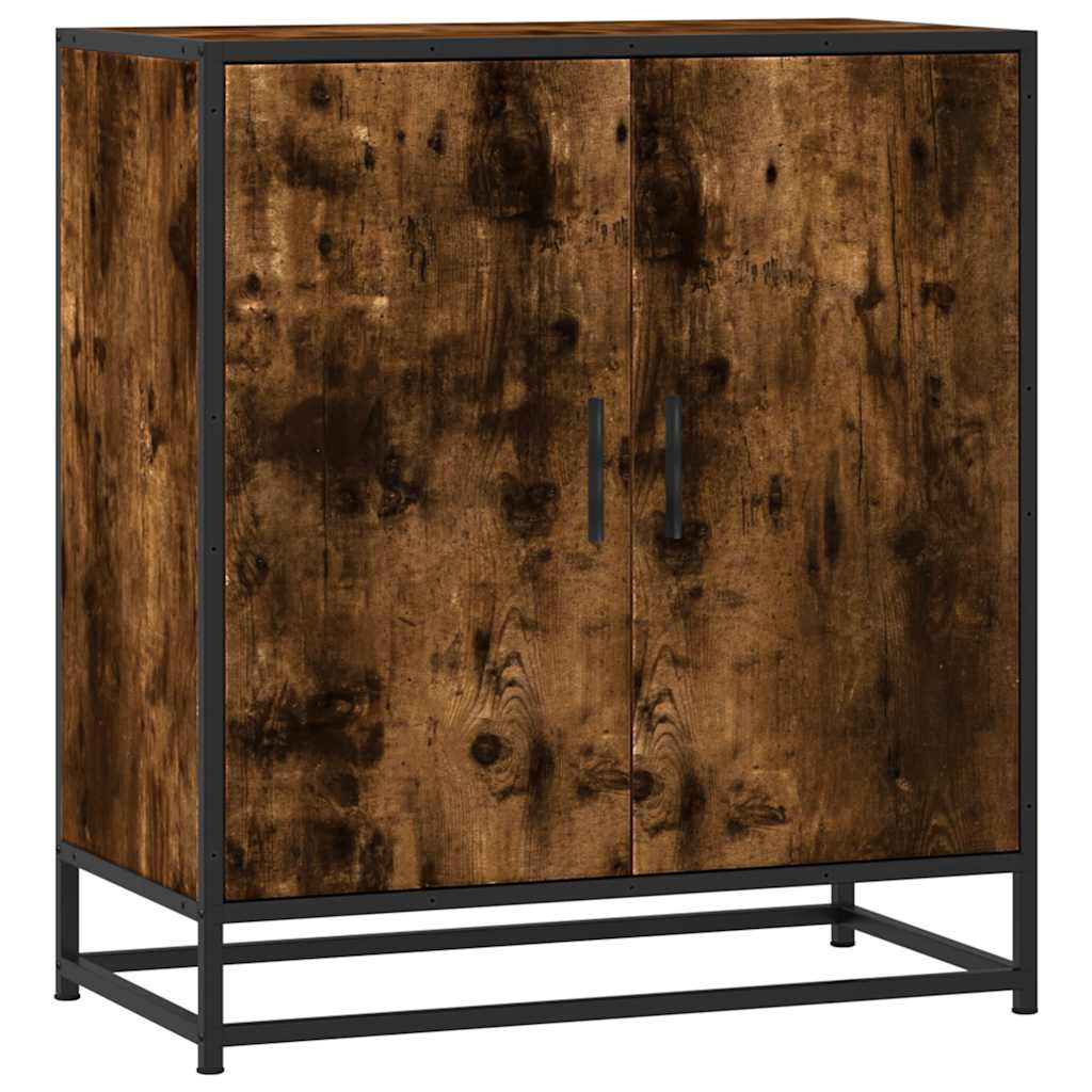 skab 68x35x76 cm konstrueret træ og metal røget egetræsfarve