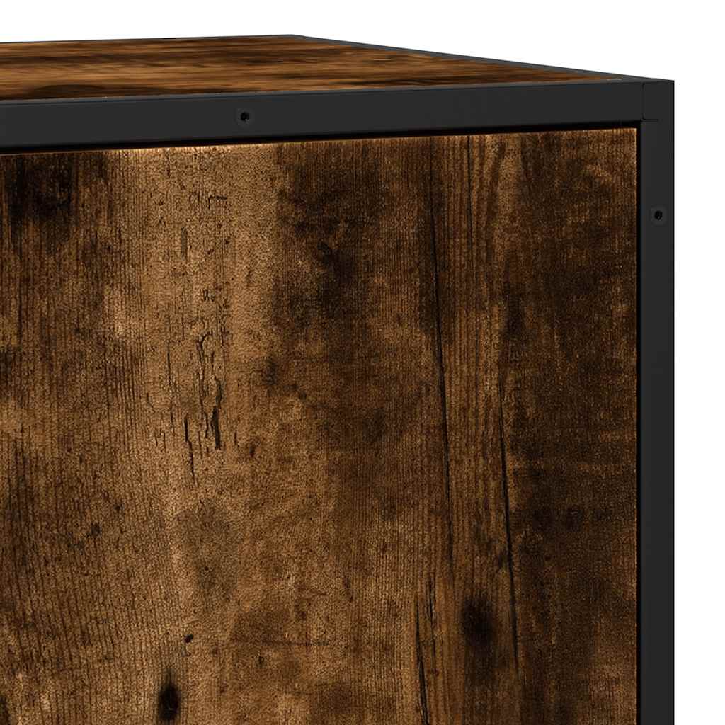 skab 68x35x76 cm konstrueret træ og metal røget egetræsfarve