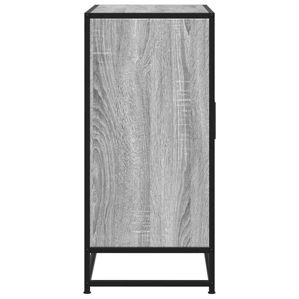 skab 68x35x76 cm konstrueret træ og metal grå sonoma-eg