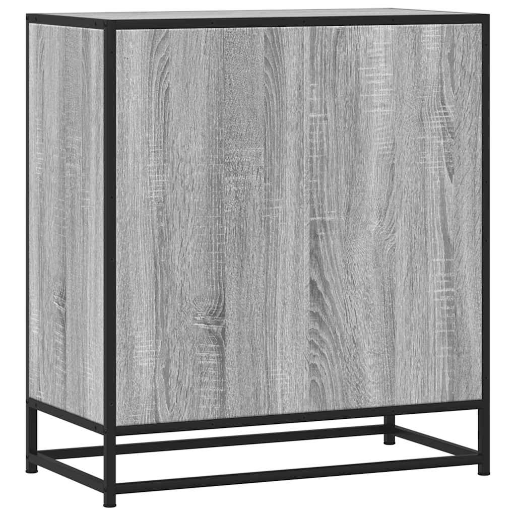 skab 68x35x76 cm konstrueret træ og metal grå sonoma-eg