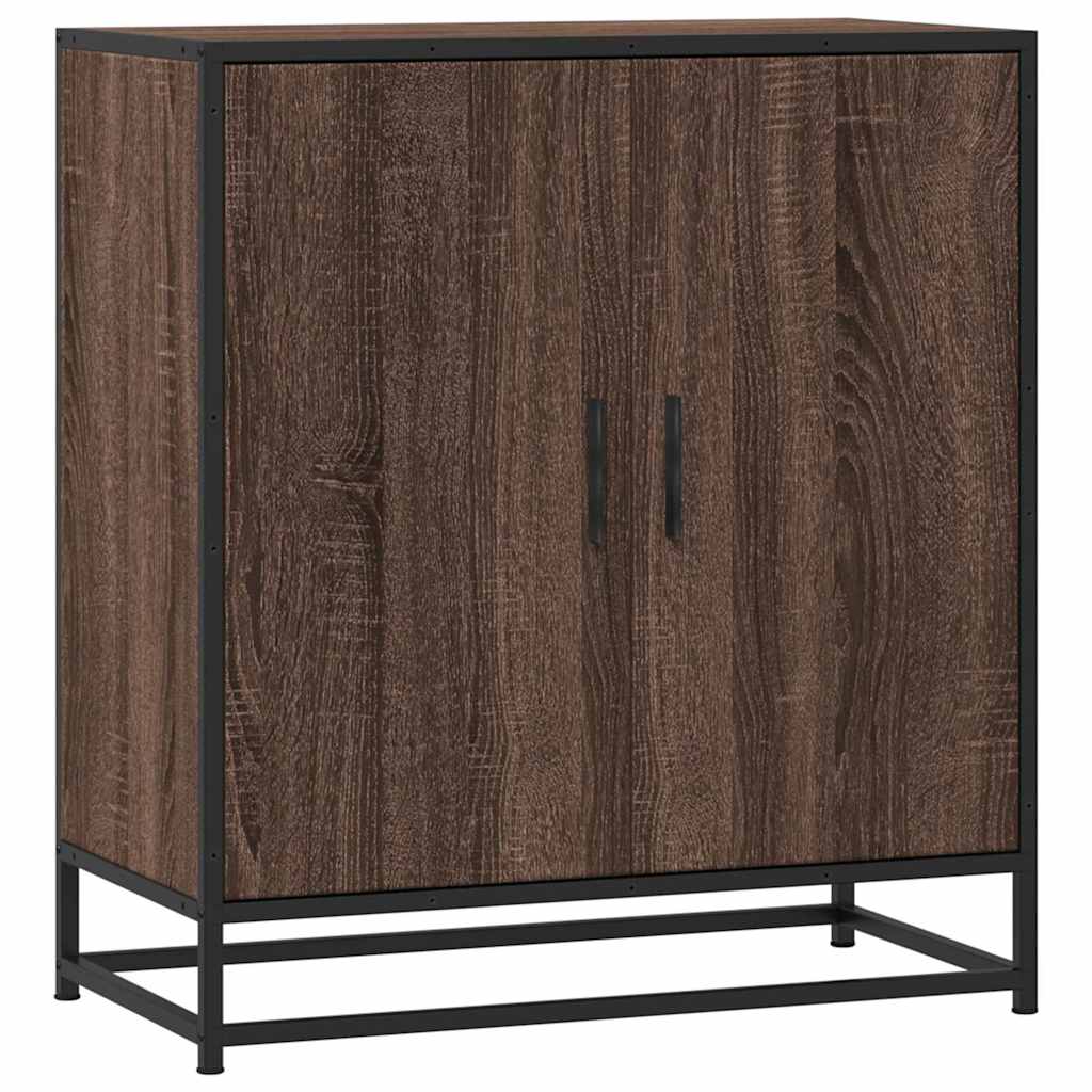 skab 68x35x76 cm konstrueret træ og metal brun egetræsfarve